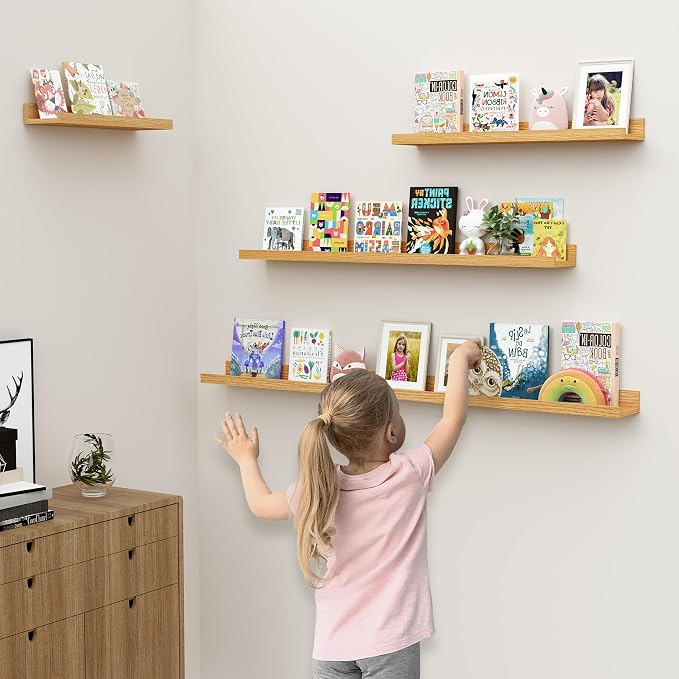 Floating Shelves for Wall, 36 inch Wood Floating Shelves Set of 2, Picture - Image 6