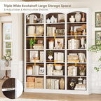 FACBOTALL 71" Triple Wide Bookshelf, 6 Tier Tall Bookshelf, Large Bookcase - Image 8