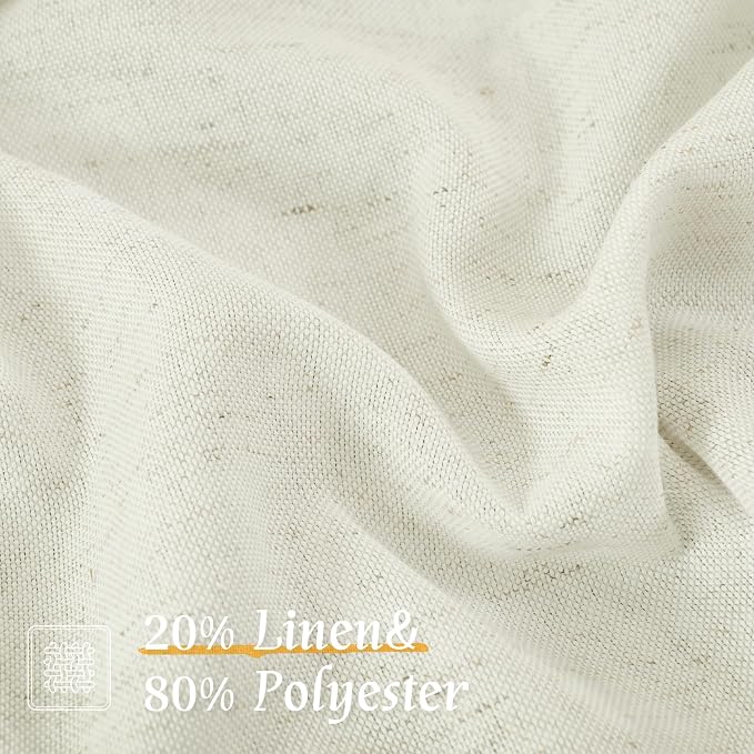Cream Semi Sheer Linen Curtains - Image 2