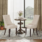 COLAMY Fabric Side Dining Chairs Set of 2, Wingback Upholstered Dining Room - Image 3