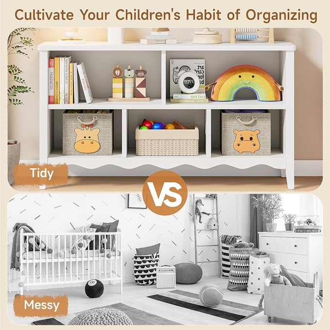 ONBRILL Montessori Shelf, 5 Cube Toy Storage Organizer - Image 9