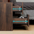 HOMMPA Rustic Nightstand with Wireless Charging Station LED Bedside Table with - Image 8
