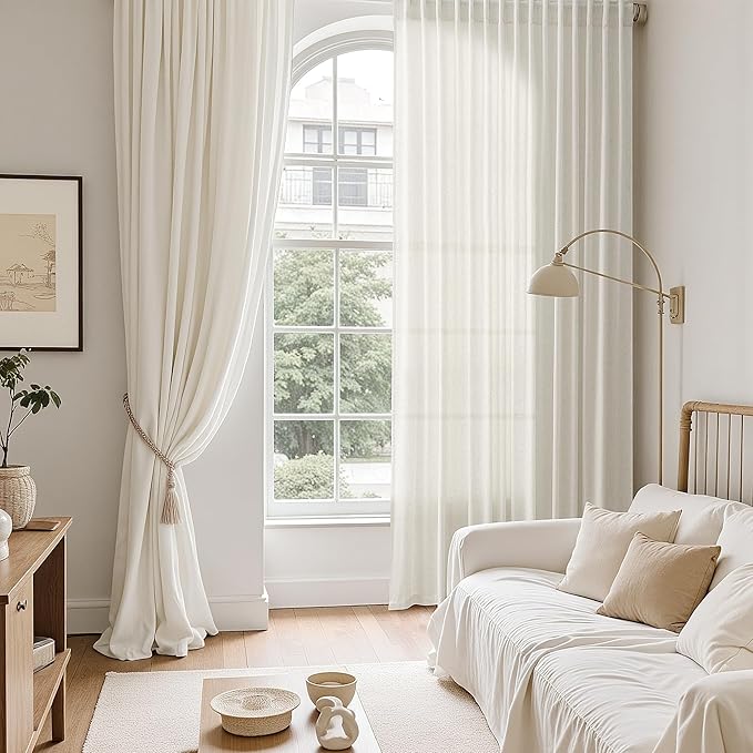 Natural Linen Curtains 90 Inches Long - Image 6