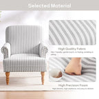HUIMO Linen Fabric Accent Chair, Mid-Century Modern Armchair - Image 5
