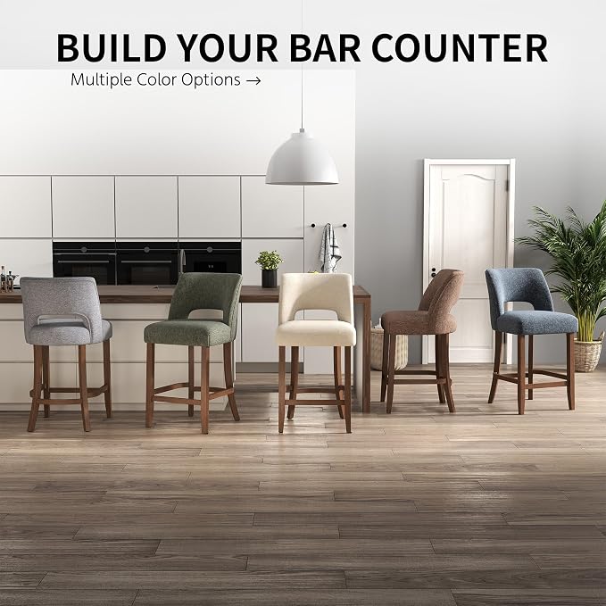 VKNOW Bar Stools Set of 4, Modern Counter Stools - Image 9