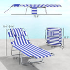 Outsunny Chaise Lounge Chair Outdoor Set of 2 - Image 3