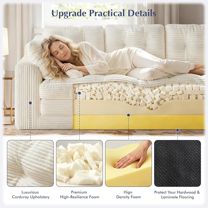Homkdom Boneless Loveseat, Convertible Folding Sofa Bed, Pull Out Sleeper Sofa - Image 7