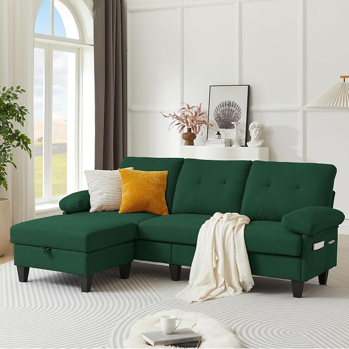 Sectional Sofa Couch for Living Room, Deep 3-Seater L Shaped Couches by PingLiangHome