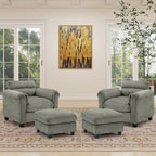 HAOMARKETS Corduroy 4-Piece Sofa Set, Upholstered Ottoman Set of 2 and Accent - Image 6