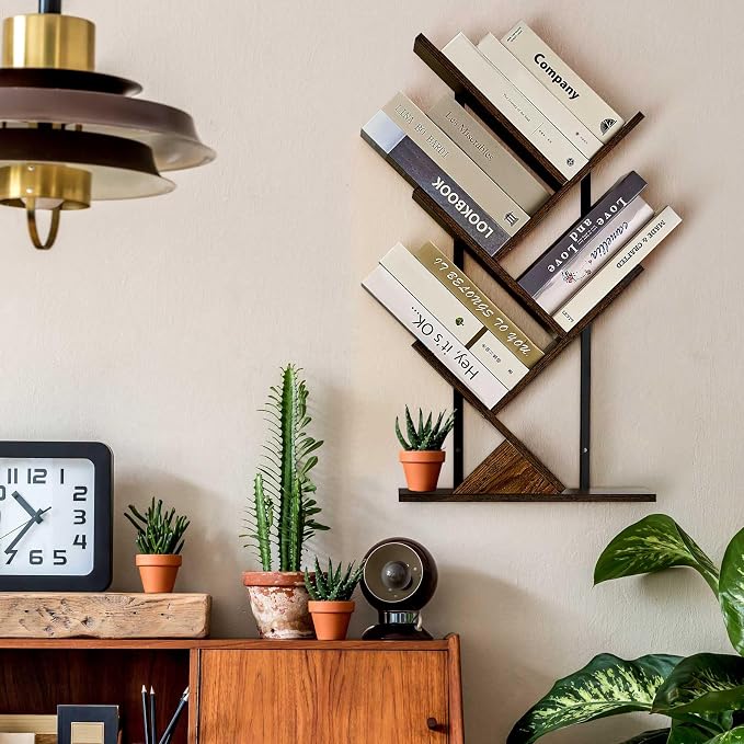 5 Tier Tree Bookshelf Floating Book Shelves - Image 3
