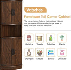 Vabches 64.8" Tall Farmhouse Corner Cabinet - Image 5