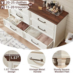 SAVOR LIFE Farmhouse White 6 Drawer Dresser - Image 5