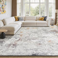 Rugflix 8x10 Area Rugs for Living Room, Washable Beige Grey Large Rug | Machine by RugflixAreaRugs