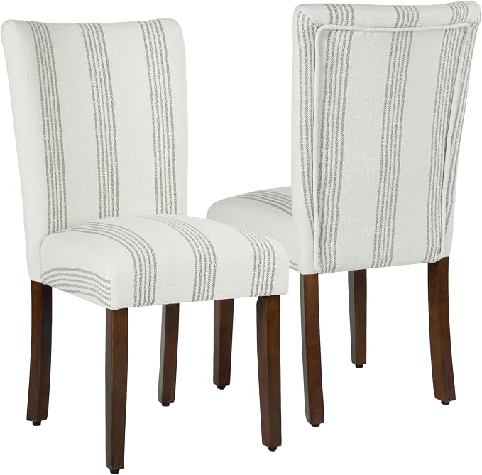 HomePop Classic Parsons Dining Chair- Brown Stripe by HomePop