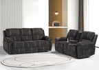 Betsy Furniture Modern Fabric Recliner Sofa Set, Loveseat w/Console, Recliner by BetsyFurniture