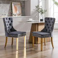 KCC Velvet Dining Chairs Set of 2, Upholstered High-end Tufted Dining Chair by KCC