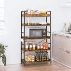 HCHQHS 5 Tier Bookshelf, Adjustable Industrial Bookcase, Vertical Tall Book - Image 9