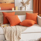 MIULEE Fall Corduroy Decorative Throw Pillow Covers 20x20 Orange Pack of 2 | - Image 7