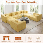 MONVANE Modular Sectional Sofa, Oversized 8 Seat Convertible U Shaped Couch - Image 3