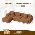 122" L Shaped Convertible Modular Couch, Cloud Couch Sectional - Image 2