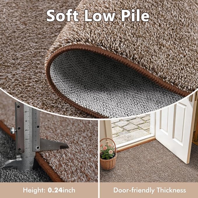 2x8 Coffee/White Runner Rug Washable Non-Slip - Image 4