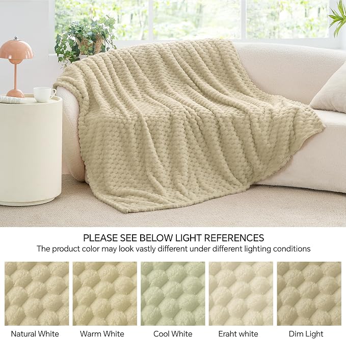 BEDELITE Almond Twin Blanket for Couch, Soft Cozy Gifts for Women, 60 * 80 | 3D - Image 9