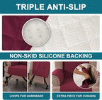 Turquoize 100% Waterproof Wing Chair Cover Wing Armchair Slipcovers Chair Couch - Image 4
