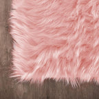 Latepis Pink Faux Fur 4'x5'10" Area Rug, Soft Plush Faux Fur Sheepskin Rugs - Image 5