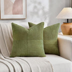 Fancy Homi 2 Packs Moss Green Decorative Throw Pillow Covers 18x18 Inch - Image 5