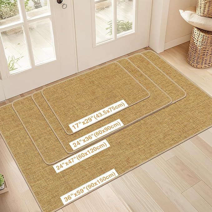 Ultra Thin Indoor Door Mat 24"x47", Non Slip Low-Profile Doormats | Rubber - Image 2