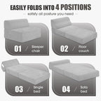 Kasunpul Folding Sofa Bed with Pillow, Memory Foam Fold Out Chair Bed, - Image 5