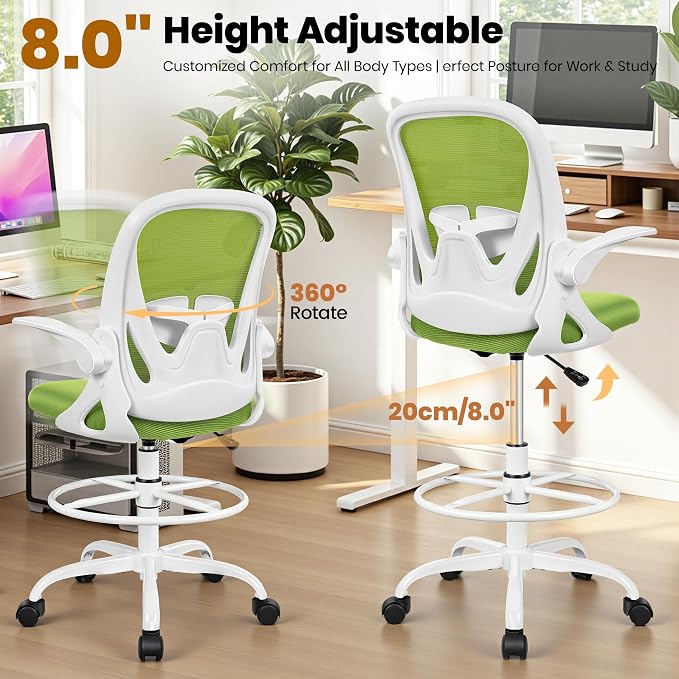 Primy Drafting Chair Tall Office Chair - Image 7