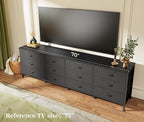Huuger 70 Inch Black Dresser for Bedroom, TV Stand for 65, 80 Inch TV, 12 - Image 2
