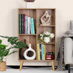 5 Cube Small Bookshelf, 3 Tier Mid-Century Modern Bookcase - Image 4