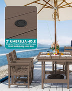 SERWALL Outdoor Dining Sets for 4, Outdoor HDPE Dining Furniture Set - Image 2