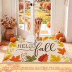 HEBE Fall Kitchen Rugs Set of 3, Washable Maple Leaf Kitchen Mats - Image 4