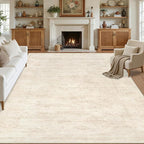 10x14 Area Rugs Living Room: Bedroom Washable Carpet Retro Beige | Large - Image 8