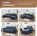 77.4" Chenille Modular Loveseat Oversized Upholstered 2 Seater Sectional Sofa - Image 6