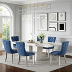 Henf 7 Pieces Faux Marble Dining Table Set by Henf