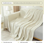 DREAMINGO Modern Minimalism Cream White Couch Cover Sectional Sofa Covers - Image 3
