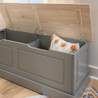 Linon Harris Grey and Maple Solid Pine Backless Nook - Image 6