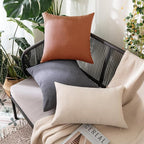 MIULEE Pack of 2 Decorative Outdoor Solid Waterproof Throw Pillow Covers Faux - Image 7