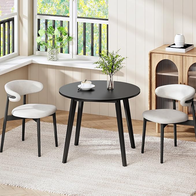 HOOBRO Bamboo Dining Table, Round Dining Table - Image 9