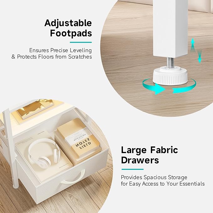 Lazzanto Night Stand Bedside Table Bedroom - Image 6