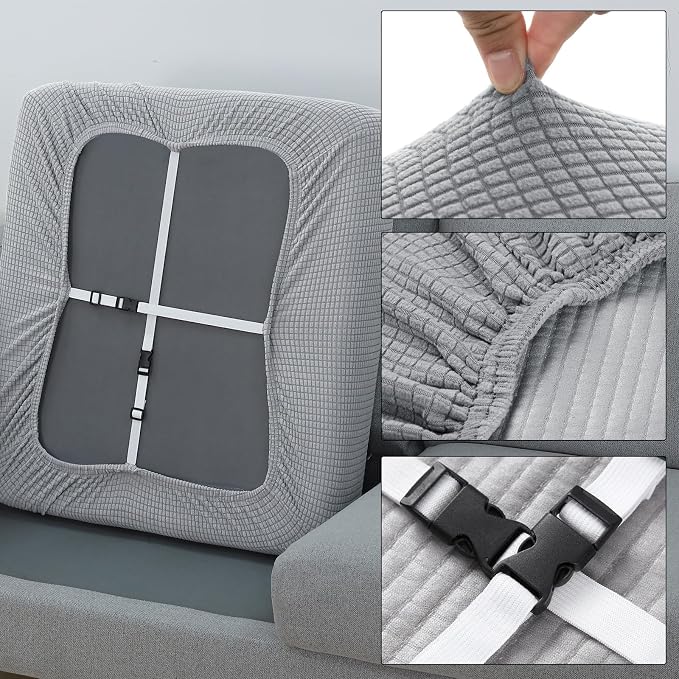 Fuloon Couch Cushion Slipcover, Super Stretch Individual Sofa Covers | 2 Pack - Image 4