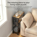 Skinny Side Table with Storage, 3 Tier Slim Side Tables - Image 10
