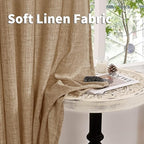 YoungsTex Burlap Linen Curtains 63 Inch Length 2 Panels - Image 9