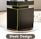 LIKIMIO Night Stand Set of 2, Modern Black Nightstand - Image 8