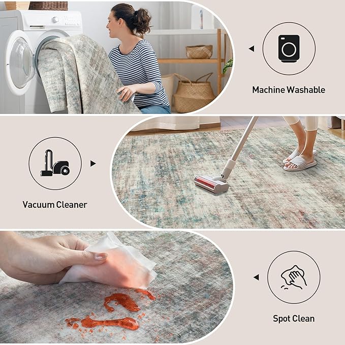 6x9 Area Rugs Washable Rug: Large Modern Abstract Living Room Rug Soft - Image 4