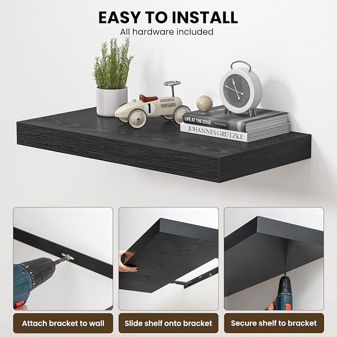 Dreamland 32" Floating Shelves for Wall, Wall-Mounted Shelves for Bedroom - Image 5